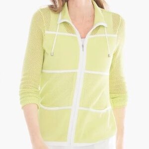 Chico's Zenergy Lissa Mesh Knit Sweater Jacket